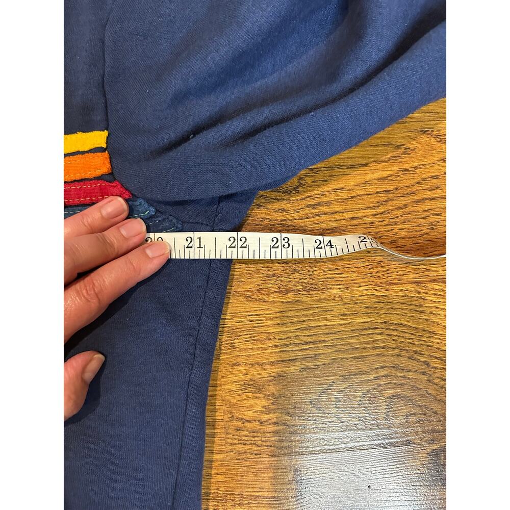 Aviator Nation 5 Stripe Zip Up Hoodie XL Blue Full Zip Sweatshirt Relaxed Vibes - Picture 10 of 12